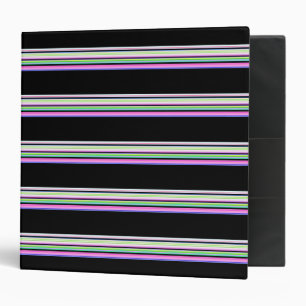 Cute colorful neon stripes 3 ring binder