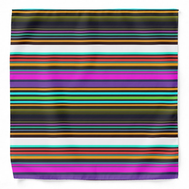 Cute colorful neon stripes bandana (Front)