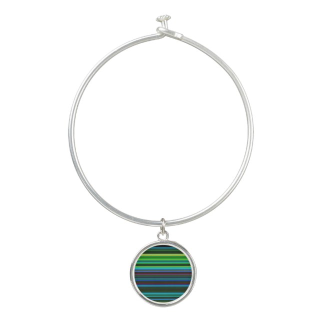 Cute colorful neon stripes bangle bracelet (Front)