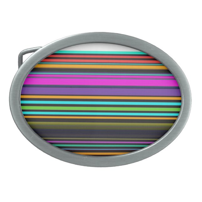 Cute colorful neon stripes belt buckle (Front)