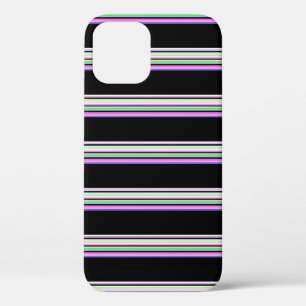 Cute colorful neon stripes iPhone 12 pro case