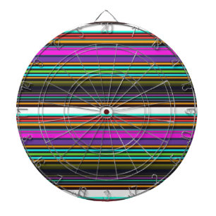 Cute colorful neon stripes dart board