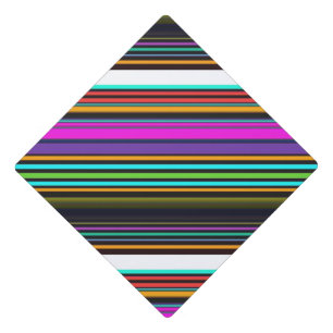 Cute colorful neon stripes graduation cap topper