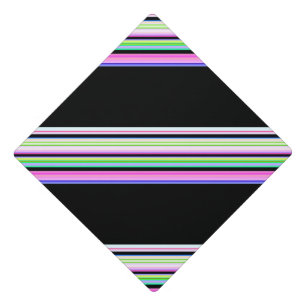 Cute colorful neon stripes graduation cap topper