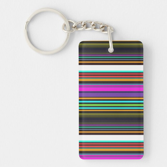 Cute colorful neon stripes keychain (Front)