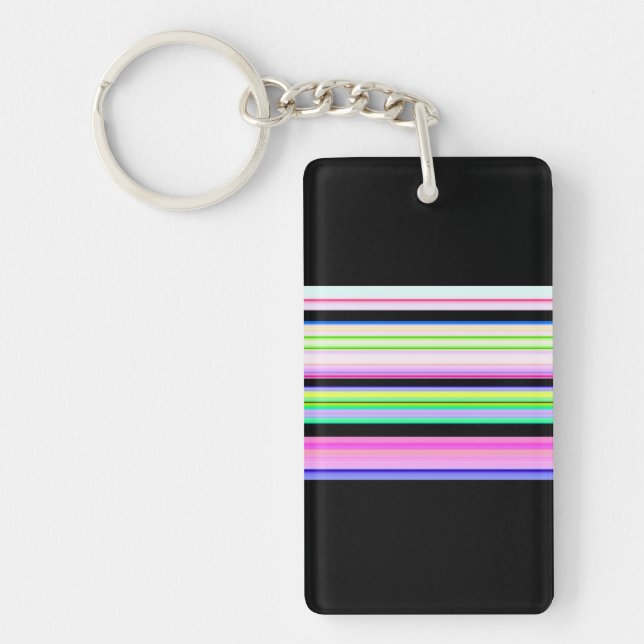 Cute colorful neon stripes keychain (Front)