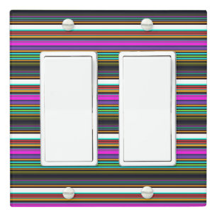 Cute colorful neon stripes light switch cover