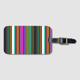 Cute colorful neon stripes luggage tag