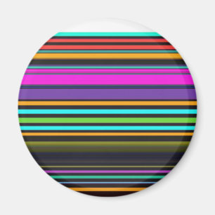 Cute colorful neon stripes magnet