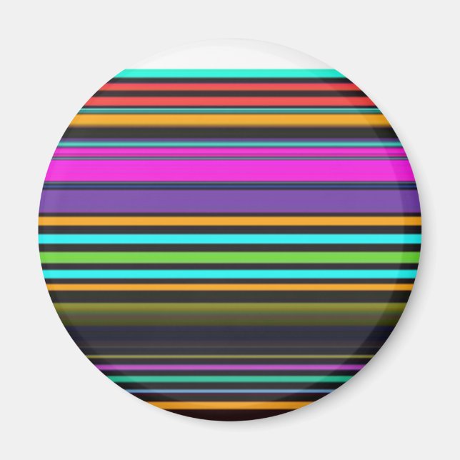 Cute colorful neon stripes magnet (Front)