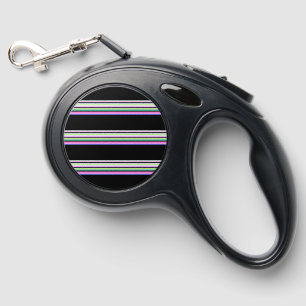 Cute colorful neon stripes retractable pet leash 