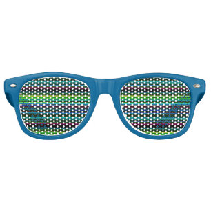 Cute colorful neon stripes retro sunglasses