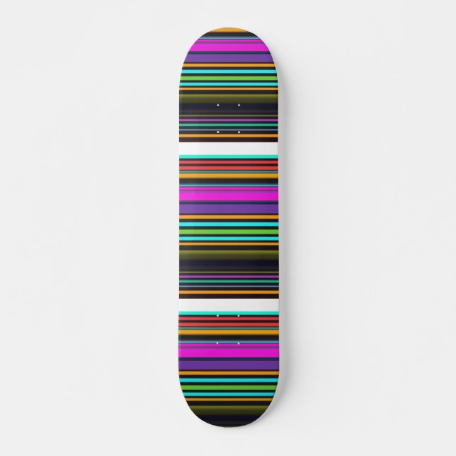 Cute colorful neon stripes skateboard (Front)