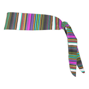 Cute colorful neon stripes tie headband