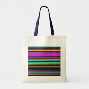 Cute colorful neon stripes tote bag
