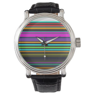 Cute colorful neon stripes watch