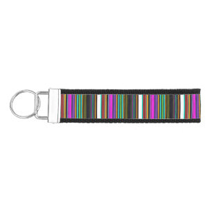 Cute colorful neon stripes wrist keychain
