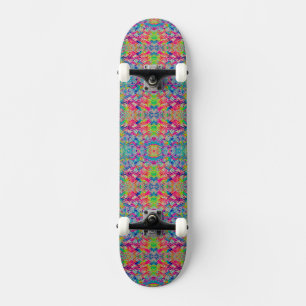 Cute colorful neon tracks design skateboard