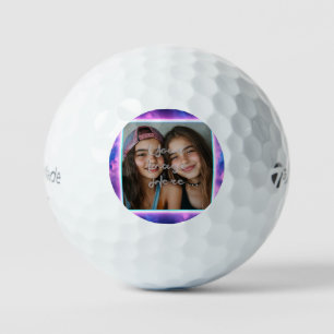 Cute Colorful Neon Vaporwave Photo Border Golf Balls