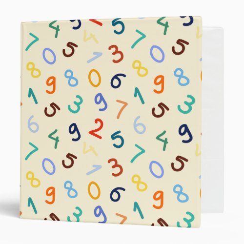 Cute Colorful Number Pattern 3 Ring Binder