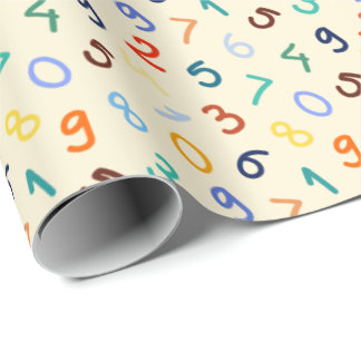 Cute Colorful Number Pattern Wrapping Paper