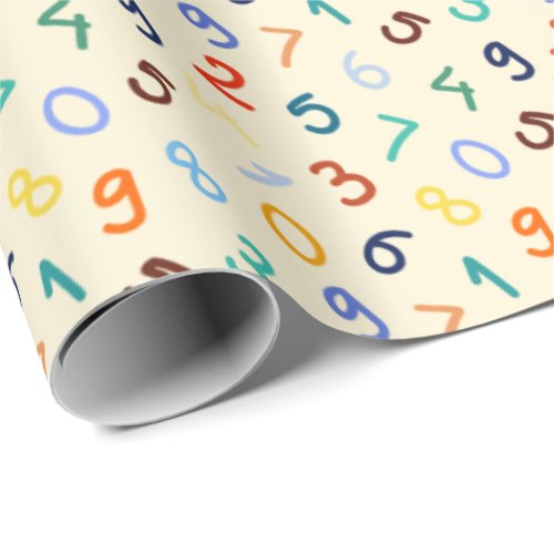 Cute Colorful Number Pattern Wrapping Paper