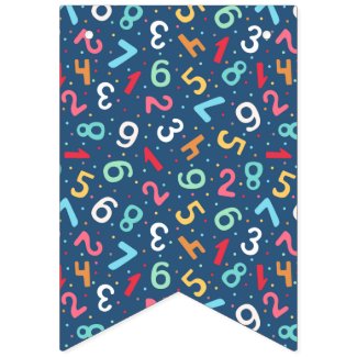 Cute Colorful Numbers Pattern Blue Kids Birthday