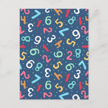 Cute Colorful Numbers Pattern  Blue Kids Birthday