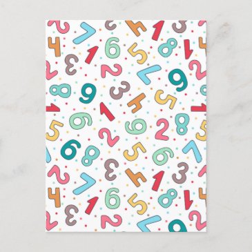 Cute Colorful Numbers Pattern  Blue Kids Birthday