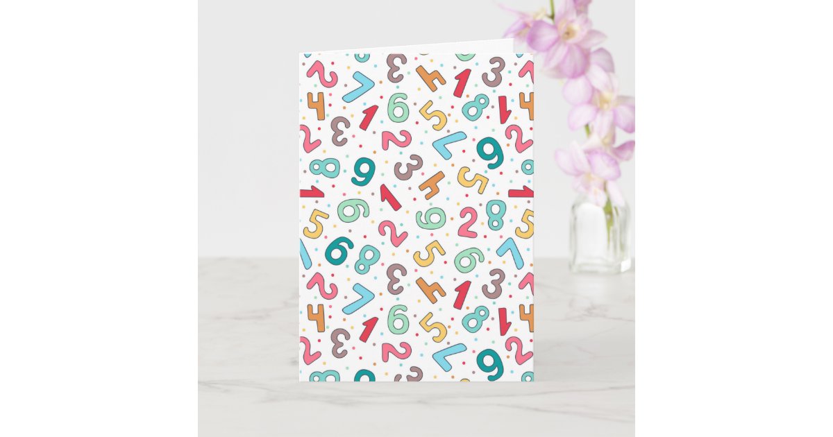 Cute Colorful Numbers Cute Colorful Numbers Pattern Kids Birthday Card | Zazzle