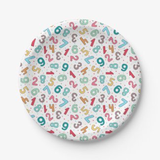Cute Colorful Numbers Pattern Kids Birthday