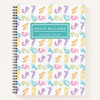 Cute Colorful Numbers Pattern Kids Name School 