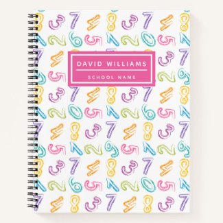 Cute Colorful Numbers Pattern Kids Name School 