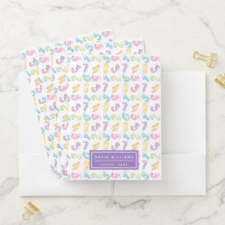 Cute Colorful Numbers Pattern Kids Name School