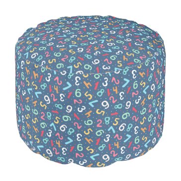 Cute Colorful Numbers Pattern Navy Blue Kids 