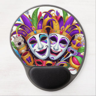 Cute Colorful of Mardi Gras carnival celebration  Gel Mouse Pad