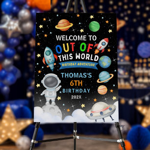 Cute Colorful Out Of This World Birthday Foam Board