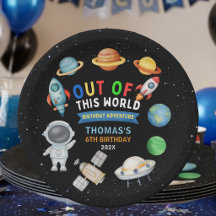 Cute Colorful Out Of This World Space Birthday  