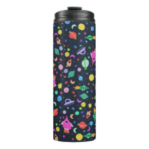 Cute colorful Outer Space Planets Rockets Moon Thermal Tumbler