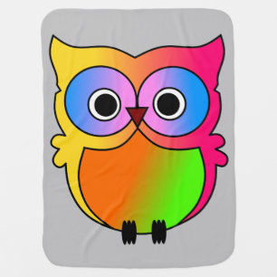 Cute colorful owl baby blanket