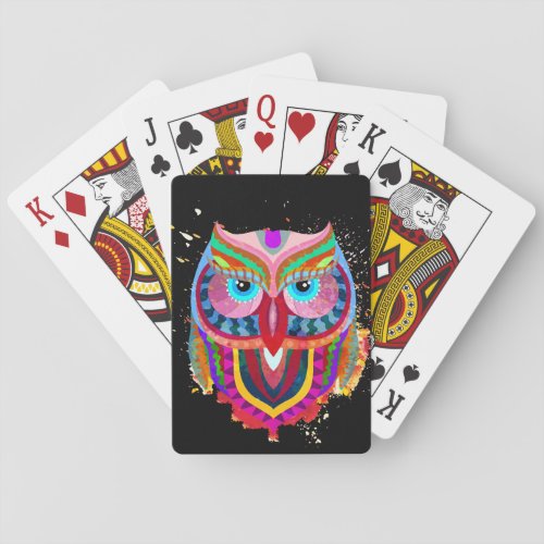 Cute Colorful Owl Cards Standard Index faces Playing Cards