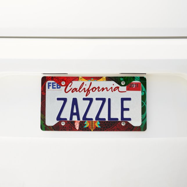 Cute colorful  owl license plate frame (On Car)