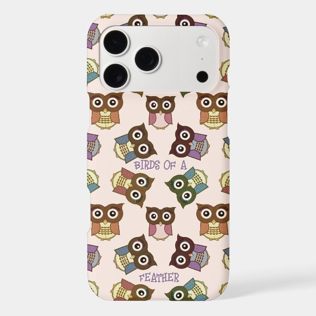 Cute Colorful Owl Pattern Choose Case Color (Back)
