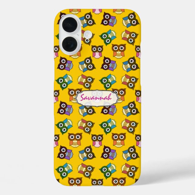 Cute Colorful Owl Pattern Choose Case Color (Back)