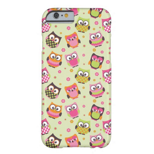 Cute Colorful Owls iPhone 6 case light green