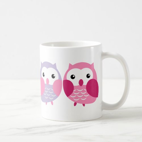 Cute Colorful Owls _ Pink and Purple Pastels Coffee Mug