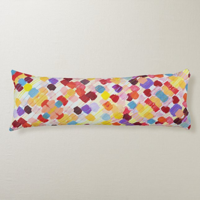 Cute colorful painting flowers body pillow (Front)