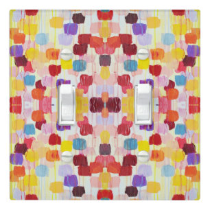 Cute colorful painting flowers light switch cover