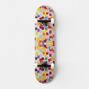 Cute colorful painting flowers skateboard