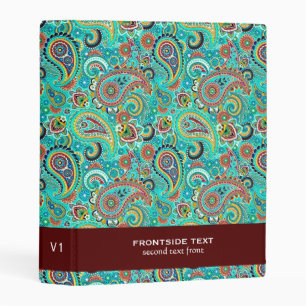 Cute Colorful Paisley Mini Binder